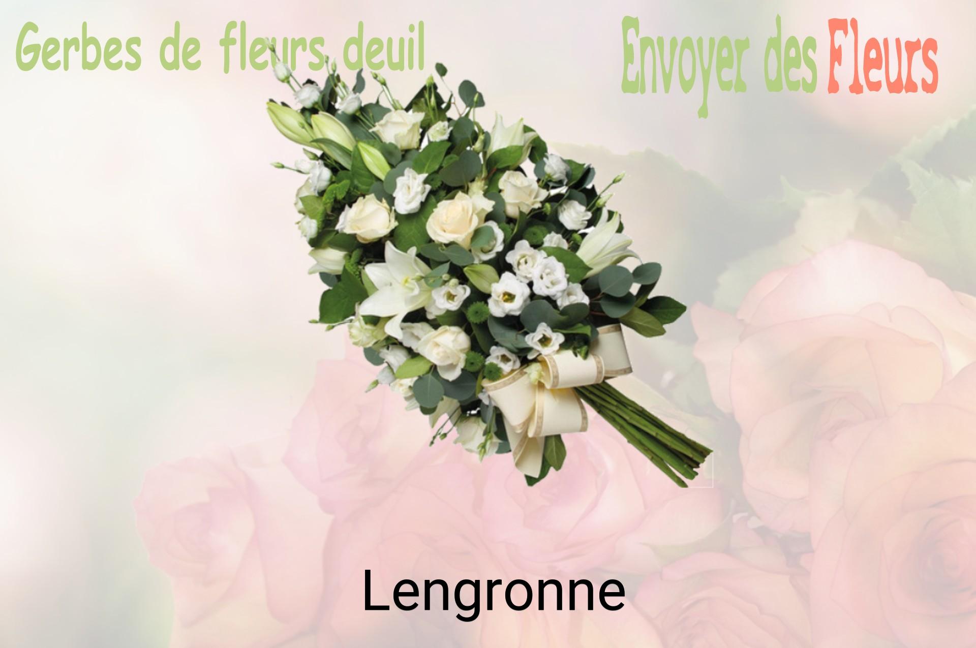 Gerbe de fleurs de deuil livrée à Lengronne